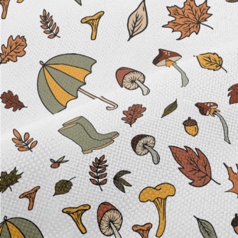 Picking Mushrooms In The Autum Performance Linen