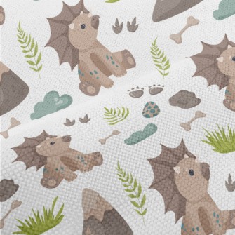 Footprints Left By Baby Dinosa Performance Linen