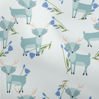 Cute Deer With Blue Flowers Dobby