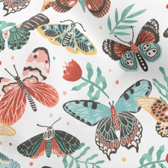 Colorful Butterflies And Flowe Micro Fleece