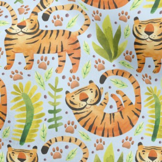 Tiger In Tropical Plants Micro Fleece