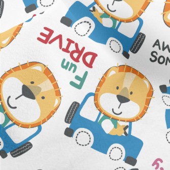 Smiling Animal Driving A Car Micro Fleece