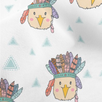 Bird Wearing Indian Chief Hat Micro Fleece