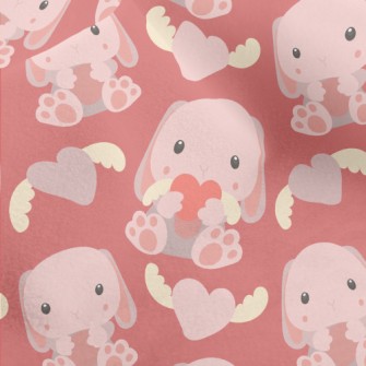 Pink Rabbit Holding A Toy In H Micro Fleece