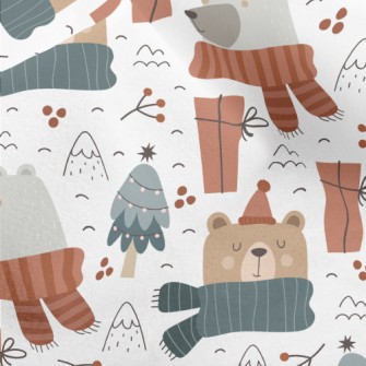 Happy Bear Ready For Christmas Micro Fleece