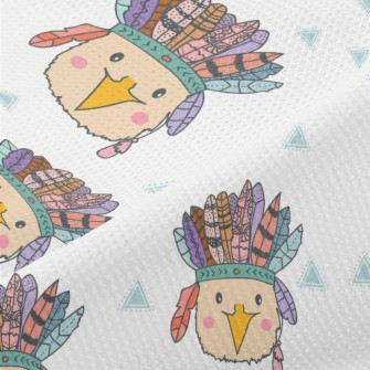 Bird Wearing Indian Chief Hat Piqué