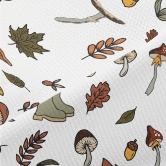 Picking Mushrooms In The Autum Piqué
