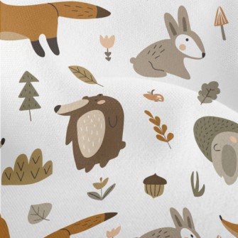 Cute Animals Living Together Lightweight Performance Linen