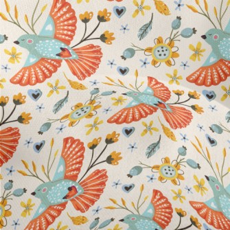 Graceful Bird Flying High Lightweight Performance Linen