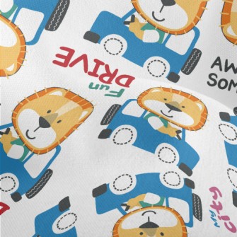 Smiling Animal Driving A Car Lightweight Performance Linen