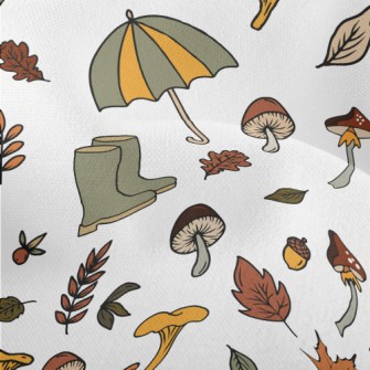 Picking Mushrooms In The Autum Lightweight Performance Linen