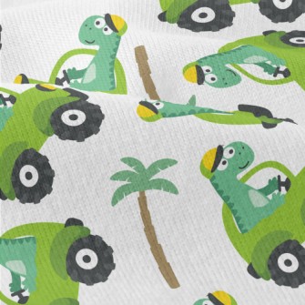Cute Dinosaur Driving A Car Modern Jersey