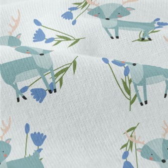 Cute Deer With Blue Flowers Modern Jersey