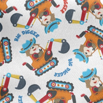 Small Animal Driving An Excava Jersey Backed Fleece