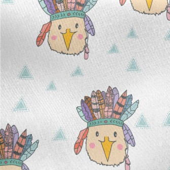 Bird Wearing Indian Chief Hat Jersey Backed Fleece