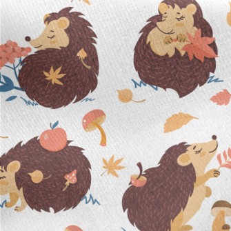 Cute Animals Playing With Mapl Jersey Backed Fleece
