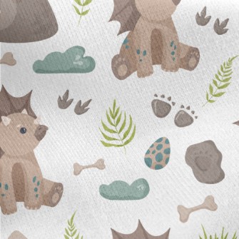 Footprints Left By Baby Dinosa Jersey Backed Fleece