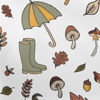 Picking Mushrooms In The Autum Pongee