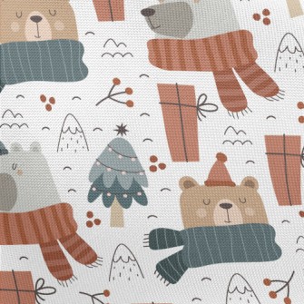 Happy Bear Ready For Christmas Pongee