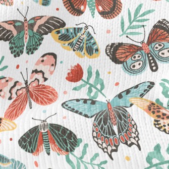 Colorful Butterflies And Flowe Stretch Jersey