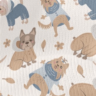Dog Wearing Warm Clothes Stretch Jersey