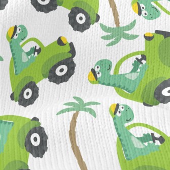 Cute Dinosaur Driving A Car Stretch Jersey