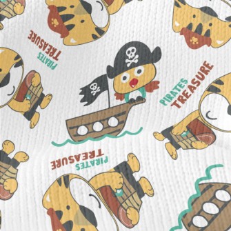Pirate Animals On A Boat Stretch Jersey