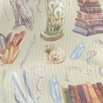 Owl Among Antiques Stretch Jersey