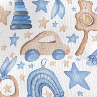 Blue Baby Toys Stretch Jersey