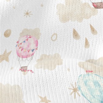Colorful Hot Air Balloons In T Stretch Jersey