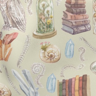 Owl Among Antiques Lightweight Cotton Poplin
