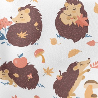 Cute Animals Playing With Mapl Lightweight Cotton Poplin