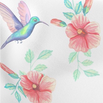 Blue Hummingbird Collecting Ne Lightweight Cotton Poplin