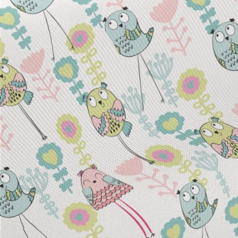 Playful Big-eyed Animal Smiles Midweight Cotton Poplin
