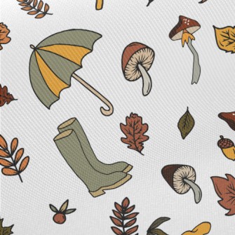 Picking Mushrooms In The Autum Midweight Cotton Poplin