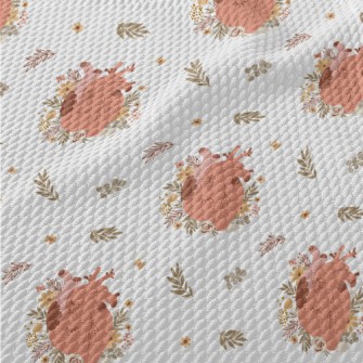 Flowers Wrapped Around The Hea Birdseye Piqué