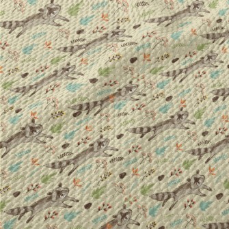 Happy Raccoon Running Birdseye Piqué