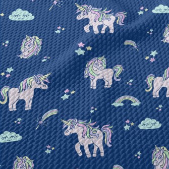 Pink Unicorn With Closed Eyes Birdseye Piqué