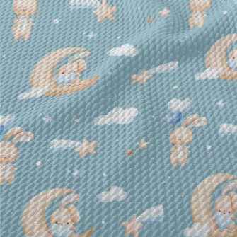 Rabbit Sitting On The Moon Birdseye Piqué