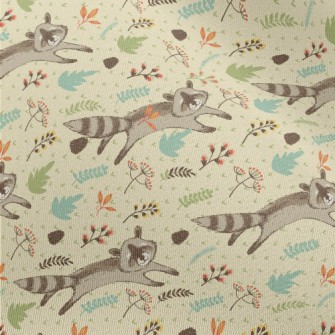 Happy Raccoon Running Chiffon