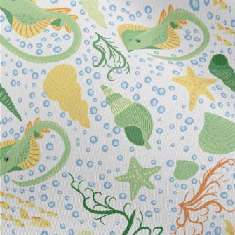 Stingray And Shells In The Sea Chiffon