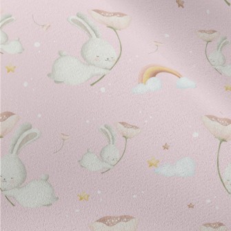 Flying Rabbit Holding Flowers Chiffon