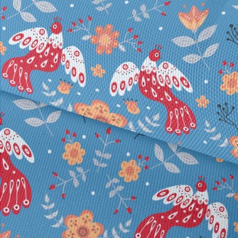 Flowers And Red Birds Waterproof Oxford
