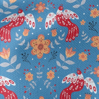 Flowers And Red Birds Waterproof Canvas