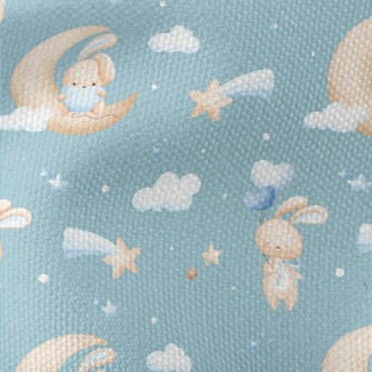 Rabbit Sitting On The Moon Waterproof Canvas