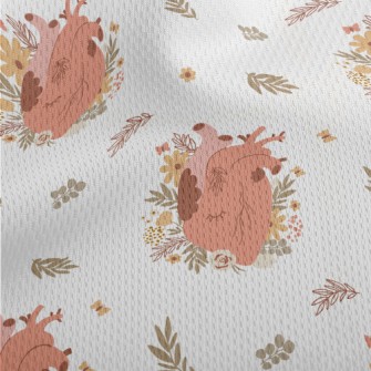 Flowers Wrapped Around The Hea Athletic Mesh Flat Back