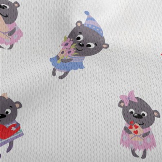 The Little Bears Send Each Oth Athletic Mesh Flat Back