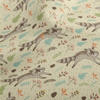 Happy Raccoon Running Athletic Mesh Flat Back