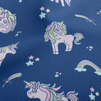 Pink Unicorn With Closed Eyes Athletic Mesh Flat Back