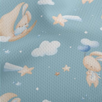 Rabbit Sitting On The Moon Athletic Mesh Flat Back